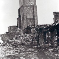 L’église St-Pierre après le bombardement du 5 janvier 1945